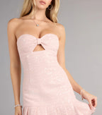 Sweet Like Sequin Tweed Strapless Mini Dress