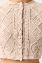 Cable Knit Cropped Cardigan