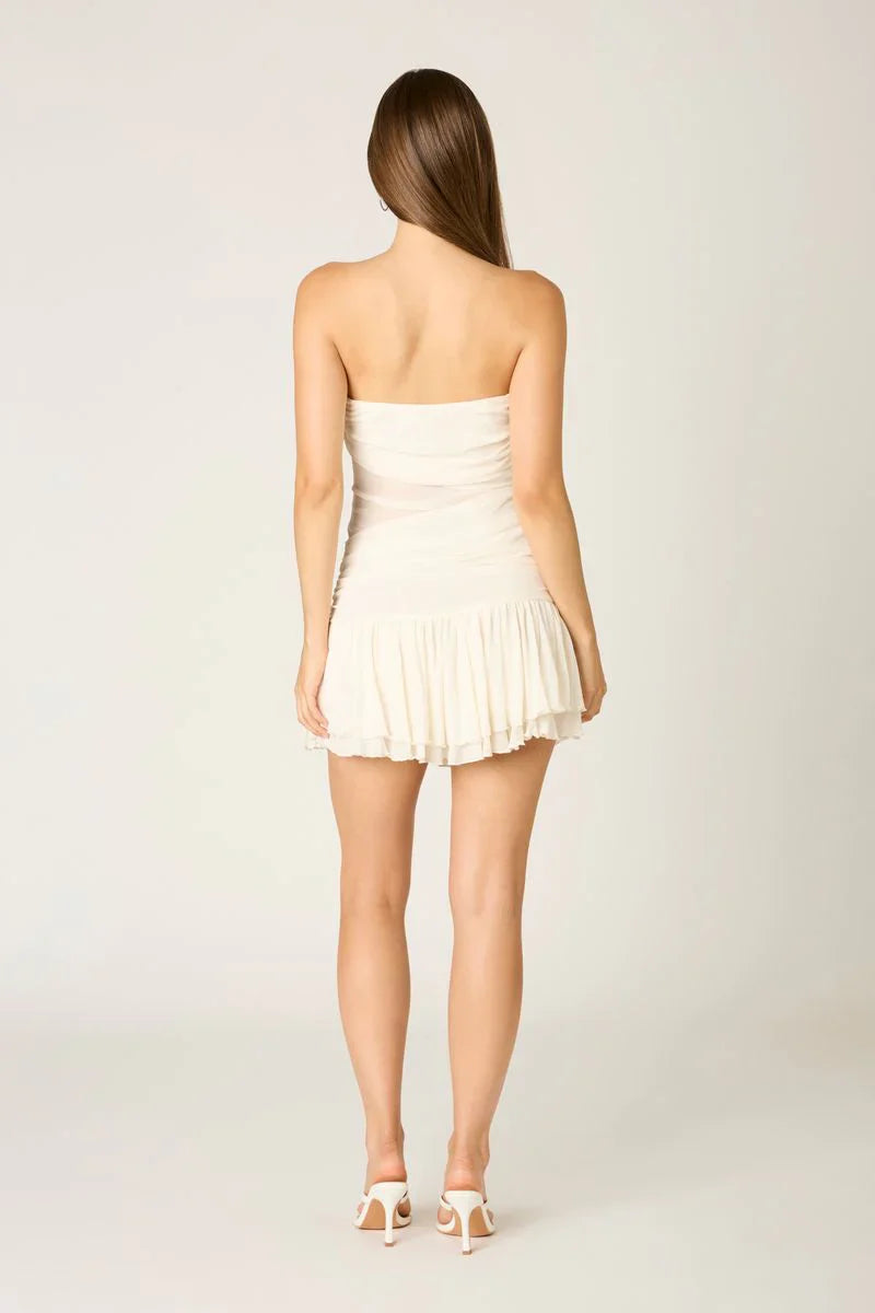 Strapless Mesh Mini Dress
