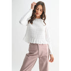 SMOCKED JERSEY TOP