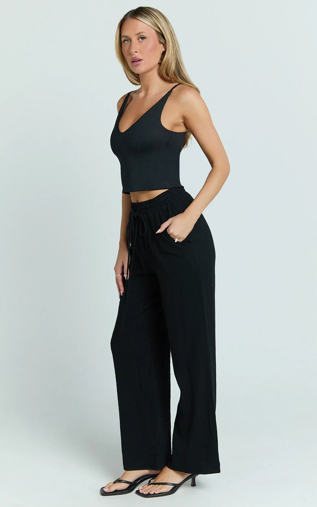Cady Top - Scoop Neck Top in Black