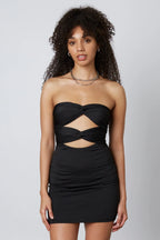 Strapless Cut Out Mini Dress