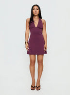 Tinisie Halter Mini Dress Currant
