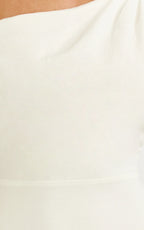 Amber Midi Dress - Off The Shoulder Hardware Detail A Line Dress in White