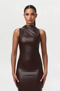 Vegan Leather Sleeveless Top