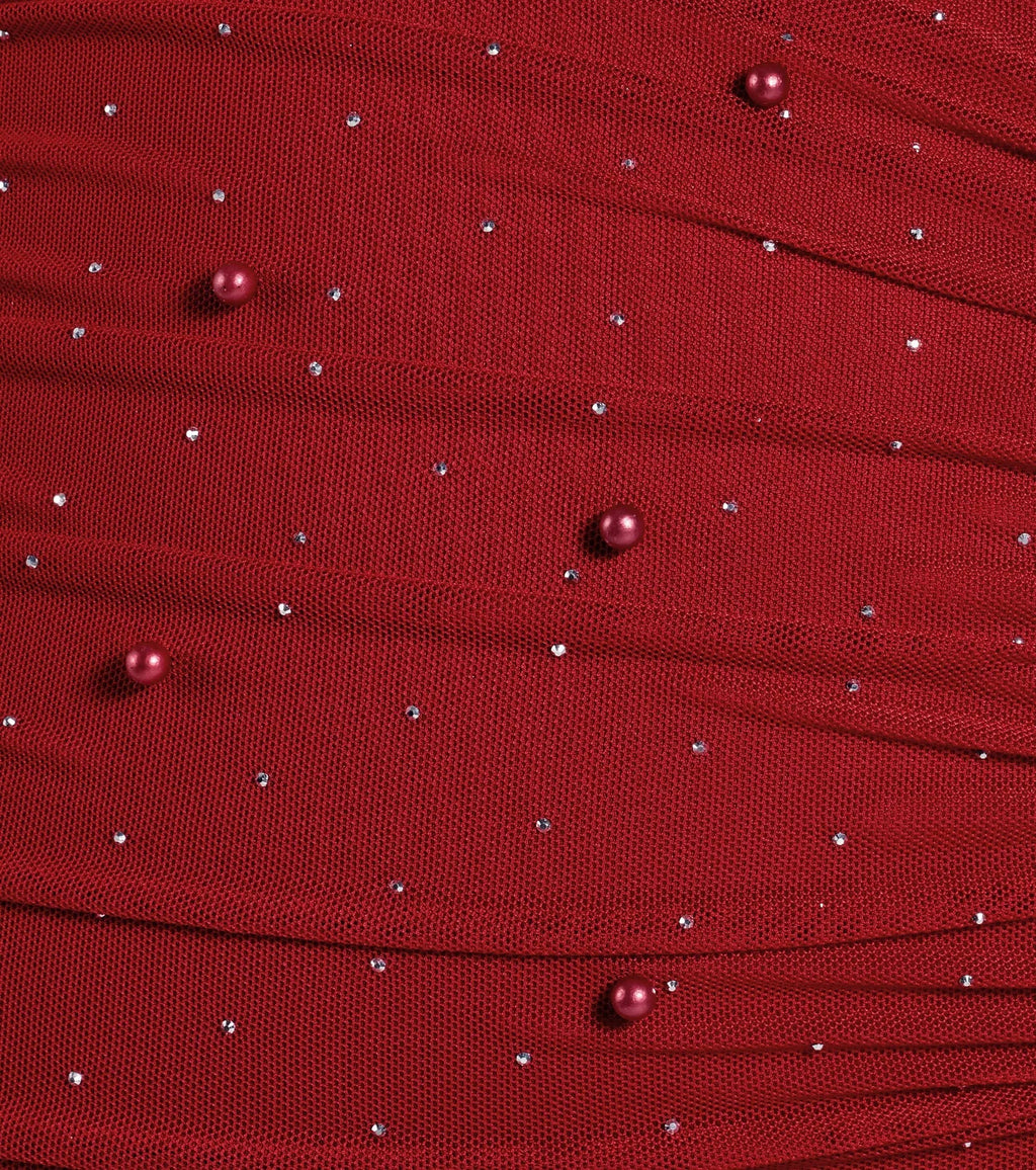 Life Of The Party Rhinestone And Pearl Mini Dress
