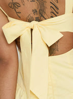Lelouise Tie Back Mini Dress Butter Yellow