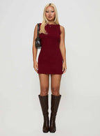Zimmie Mini Dress Burgundy