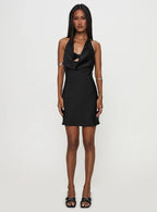 Tempeste Halter Mini Dress Black