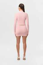 Knit Pearl Button Turtleneck Top