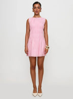 Evony Shirred Mini Dress Pink