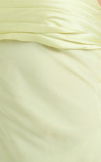 Sonya Maxi Dress - Cowl Neck Asymmetric Fit And Flare Dress in Lemon