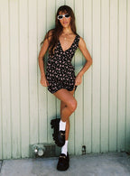 Nellie Mini Dress Black Floral