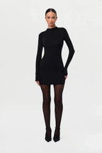 Naked Mock Neck Mini Dress