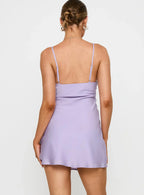 Hintz Satin Mini Dress Lilac