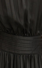 Mirabelle Maxi Dress - Scarf Neck Backless High Low Dress in Black