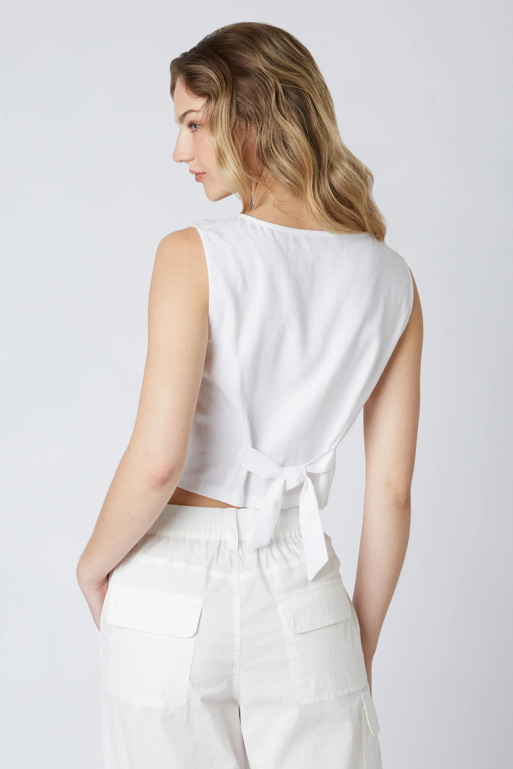 Linen Cropped Vest