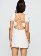 Viella Broiderie Mini Dress White