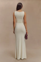 Tarna Sleeveless Slinky Maxi Dress - Bone