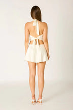 Asymmetric Satin Mini Skirt