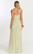 Cleo Maxi Dress - Textured Detail Dress in Sage
