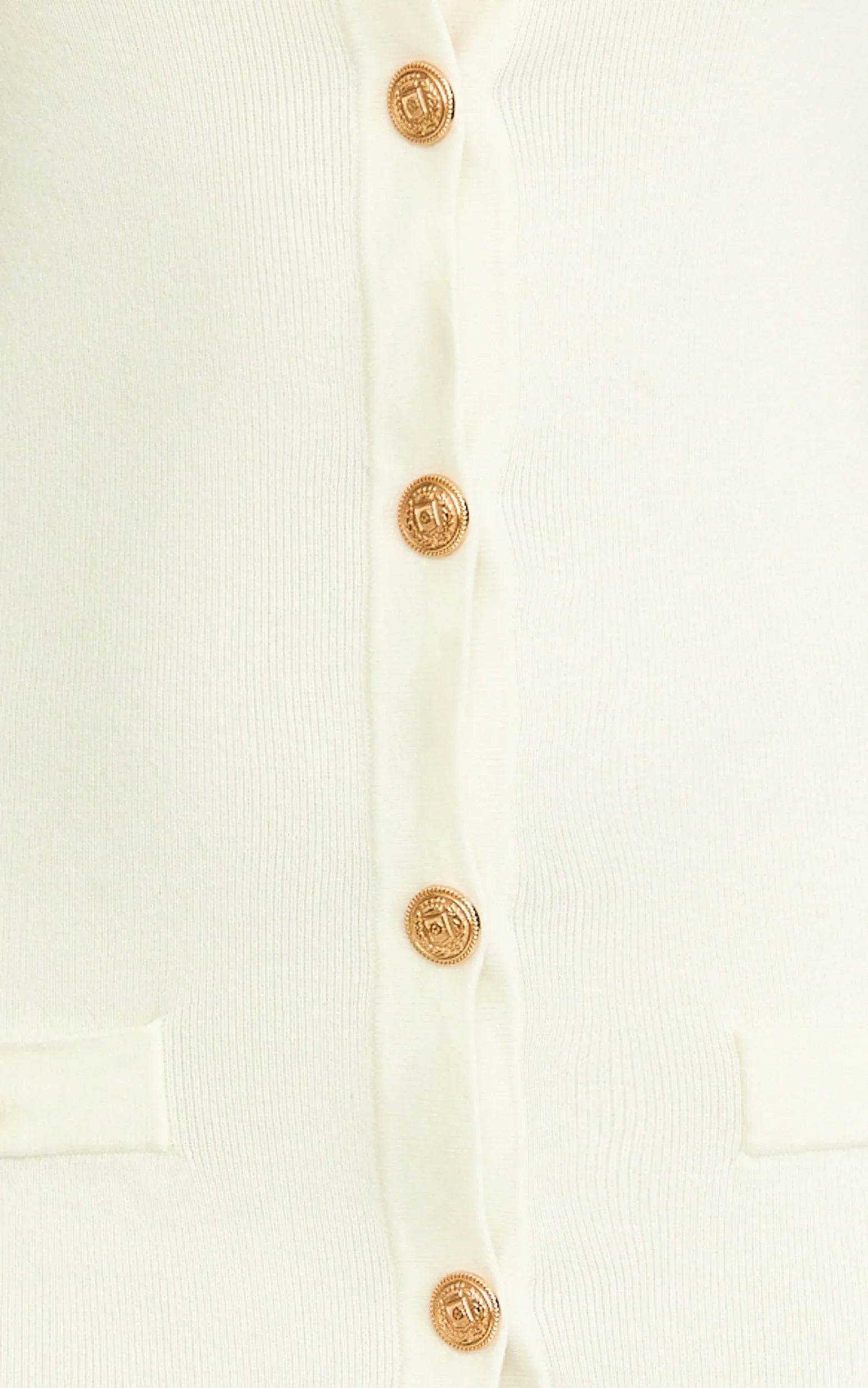Gabby Midi Dress - Sweetheart Strapped Hardware Button Front Fitted Contrast Trim Knit Dress in Plain White