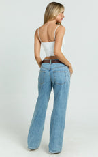 Delphine Top - Strap Straight Neck Top in White