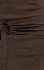 Viviana Maxi Dress - Knit Strapless Tie Waist Maxi Dress in Chocolate