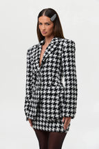 Tweed Houndstooth Mini Skirt
