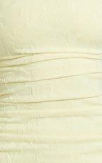Kayrene Midi Dress - Strapless Bodycon Dress in Butter Yellow