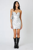 Faux Leather Mini Dress