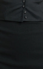 Allie Skort - High Waisted Thigh Split Mini Skort in Black