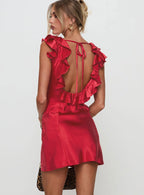 Butacup Frill Mini Dress Red