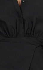 Heath Mini Dress - Collared Button Up Shirt Dress in Black
