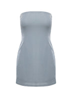 Chromatica Strapless Mini Dress Silver