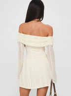 Colettie Long Sleeve Mini Dress Cream