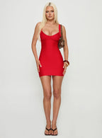 Justina Bandage Mini Dress Red Petite