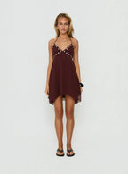 Maddalena Halter Mini Dress Chocolate