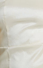Shauna Mini Dress - Off Shoulder Rosette Detail A Line in Oyster