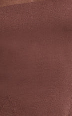 Camilla Mini Dress - Turtle Neck Fit And Flare Sheer Contrast Knit Dress in Chocolate