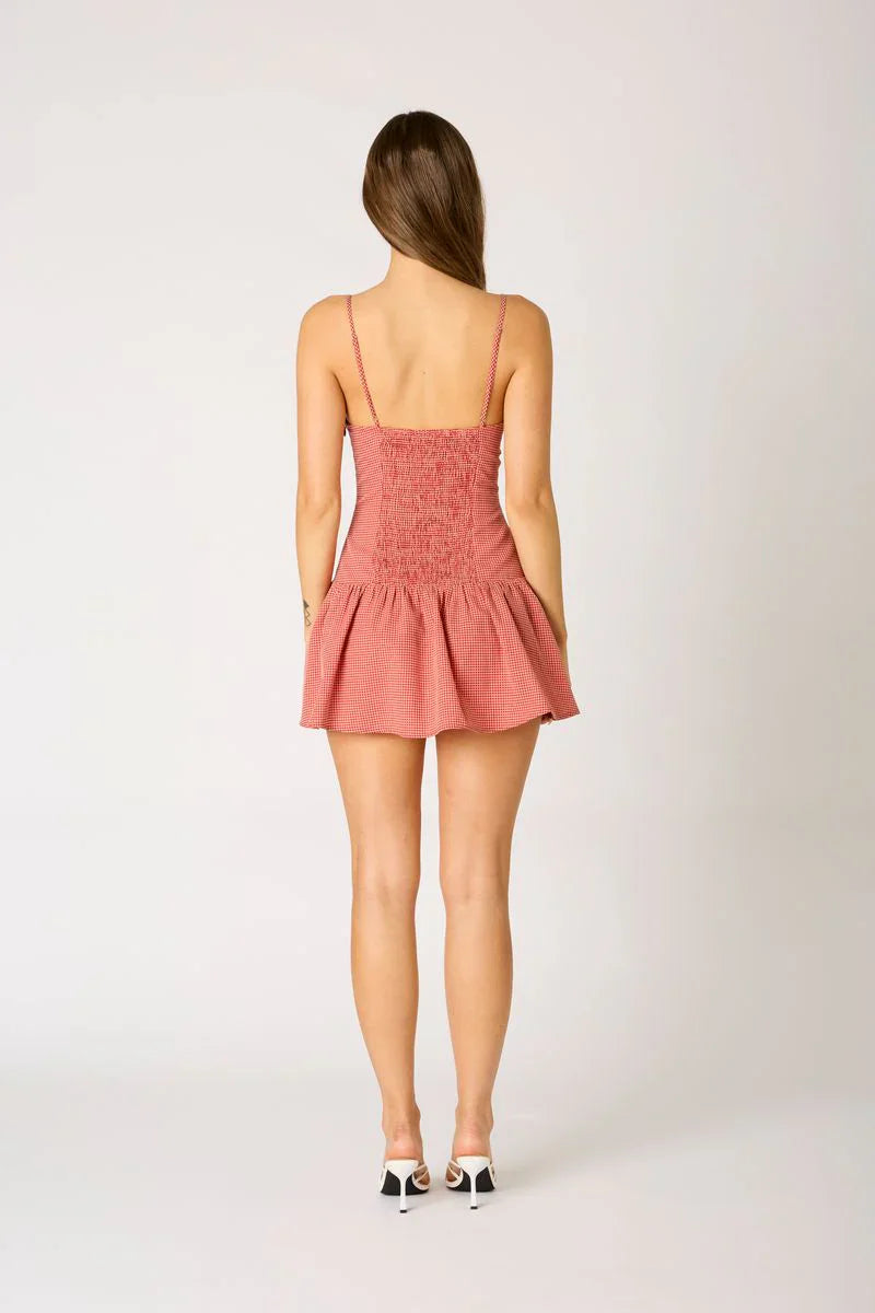 Gingham Cut Out Mini Dress