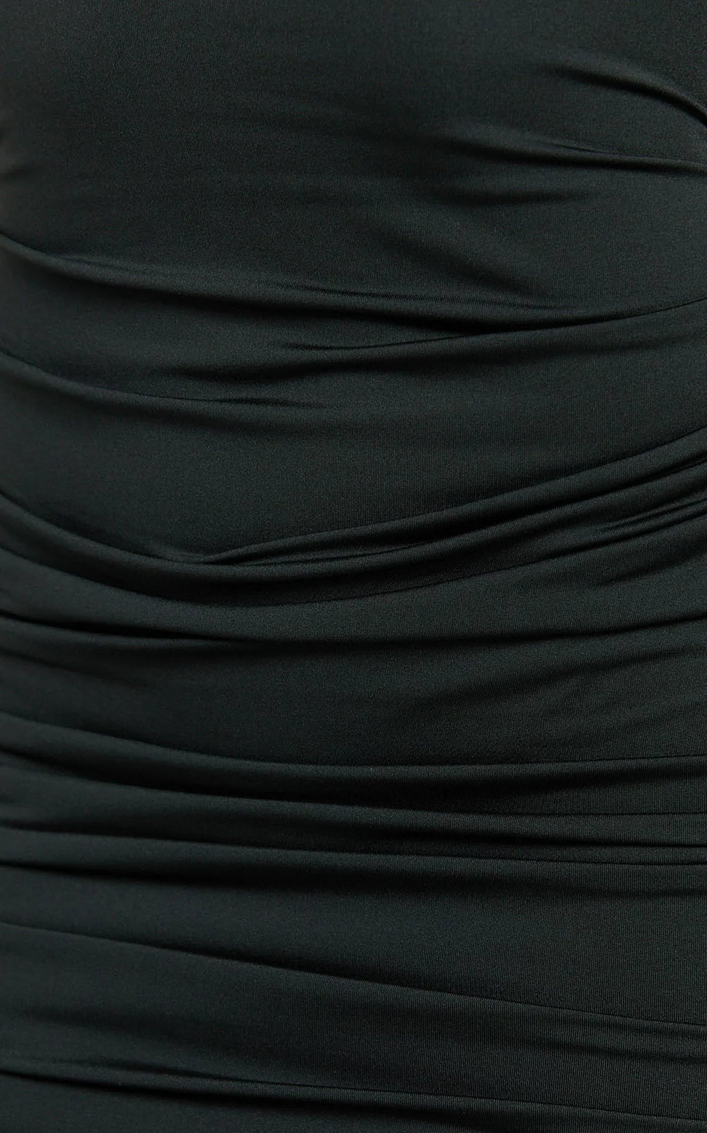 Misty Mini Dress - Wide Neckline Ruched Jersey Dress in Black