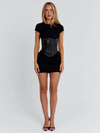 GLOWEN MINI DRESS BLACK