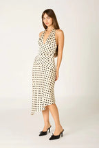 Polka Dot Halter Midi Dress