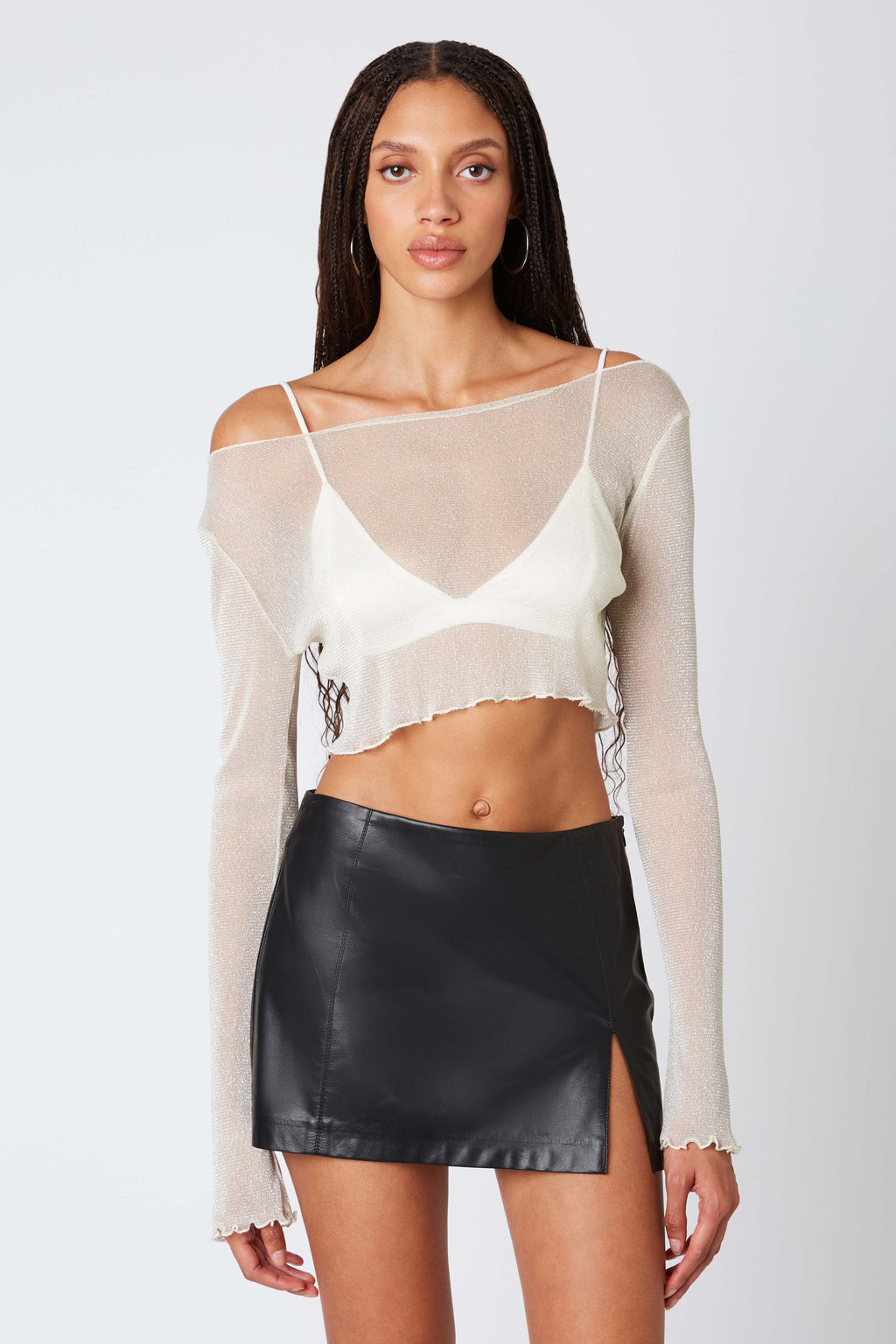 Sheer Lurex Knit Top