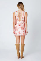 Floral Satin Mini Dress