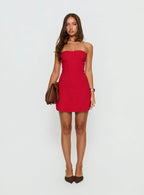 Kameila Strapless Mini Dress Red
