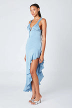 Satin High-low Midi Dress