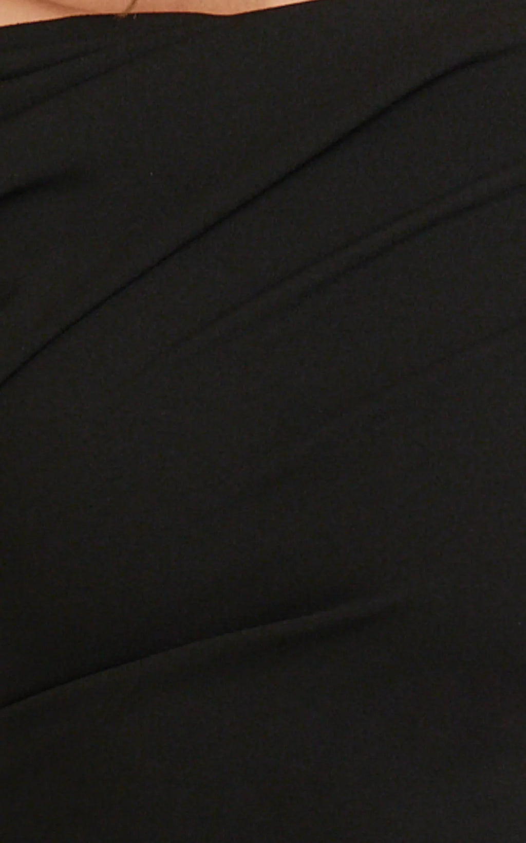 Visenta Midi Dress - Asymmetrical Sleeve Dress in Black