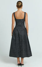 Lioness - Luna Rosa Midi Dress - In Noir Polka